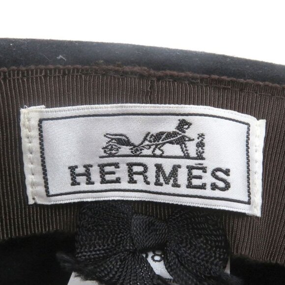 Hermes 100% Lapin Serie Button Hat Fedora Lapin Felt Hat Black 58 main image 6